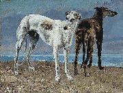 Gustave Courbet The Greyhounds of the Comte de Choiseul Spain oil painting artist
